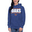 Woman wearing a Grand Oaks High School Grizzlies Premium Royal Hoodie 07