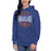 Woman wearing a Grand Oaks High School Grizzlies Premium Royal Hoodie 10