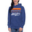 Woman wearing a Grand Oaks High School Grizzlies Premium Royal Hoodie 48