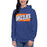 Woman wearing a Grand Oaks High School Grizzlies Premium Royal Hoodie 84