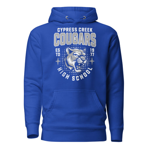 Cypress Creek High School Cougars Royal Blue Premium Unisex Hoodie 204