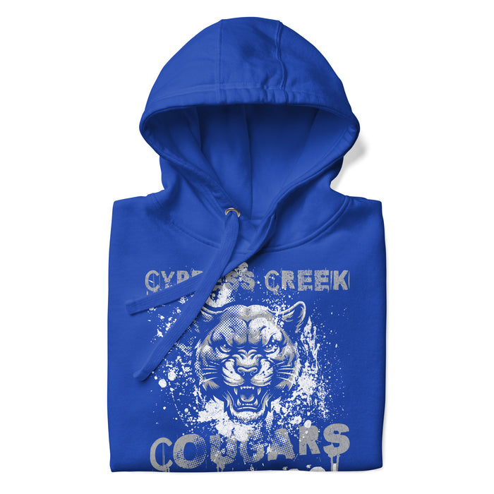 Zoomed-in view Cypress Creek High School Cougars Royal Blue Premium Unisex Hoodie 209