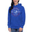 Woman wearing Dickinson High School Gators Royal Blue Premium Unisex Hoodie 201