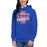 Woman wearing Duncanville High School Panthers Royal Blue Premium Hoodie 210