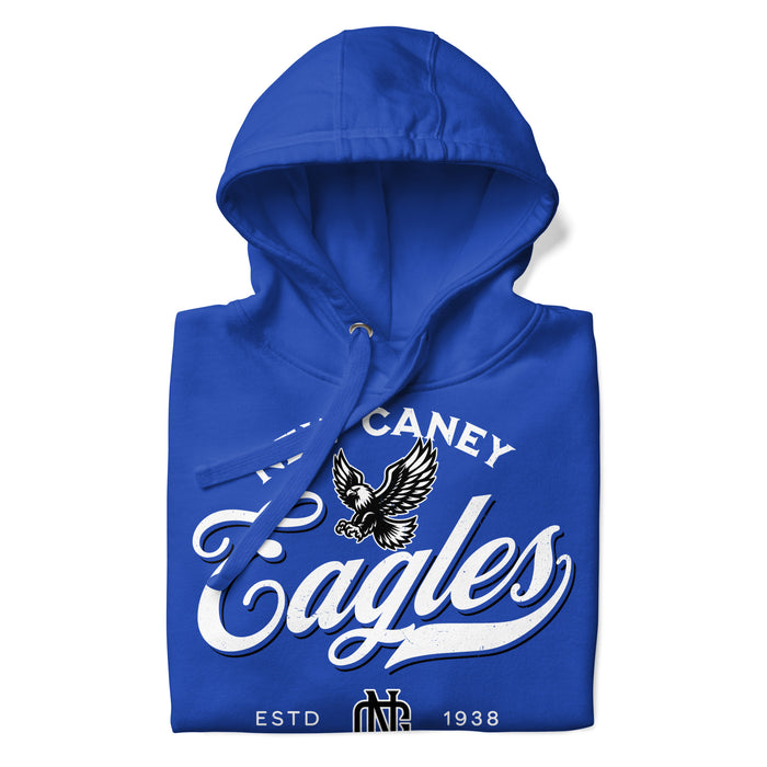 Neatly folded New Caney High School Eagles Royal Blue Premium Unisex Hoodie 226