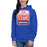 Woman wearing Sam Houston High School Texans Royal Blue Premium Unisex Hoodie 001