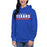 Woman wearing Sam Houston High School Texans Royal Blue Premium Unisex Hoodie 049