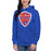 Woman wearing Sam Houston High School Texans Royal Blue Premium Unisex Hoodie 225