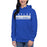 Woman wearing Taylor High School Mustangs Royal Blue Premium Unisex Hoodie 031