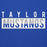 Close-up view of Taylor High School Mustangs Royal Blue Premium Unisex Hoodie 031