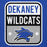 Close-up view of Dekaney High School Wildcats Royal Blue Premium Unisex Hoodie 001