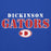 Close-up view of Dickinson High School Gators Royal Blue Premium Unisex Hoodie 017
