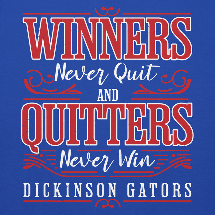 Close-up view of Dickinson High School Gators Royal Blue Premium Unisex Hoodie 237