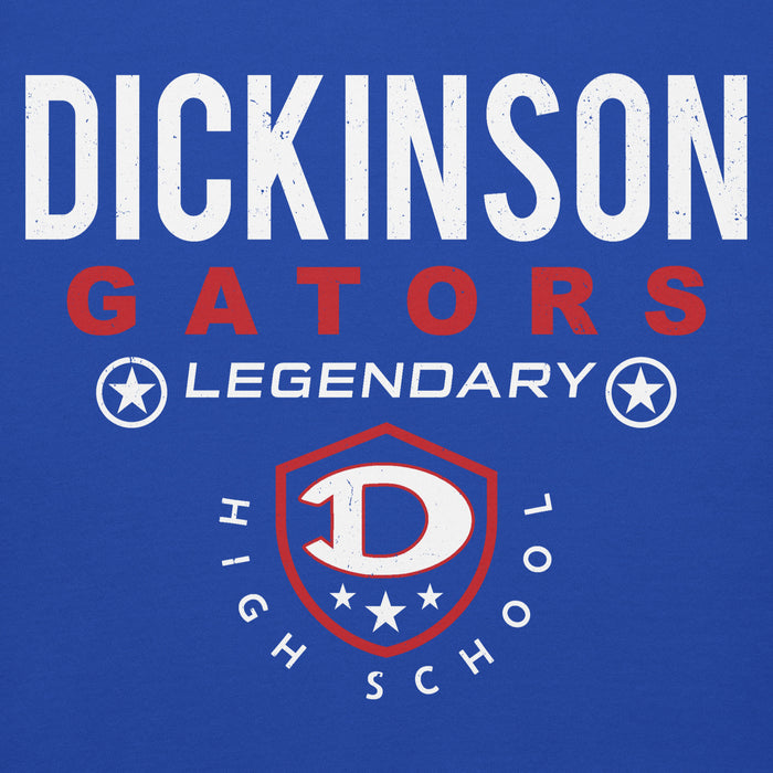 Close-up view of Dickinson High School Gators Royal Blue Premium Unisex Hoodie 003