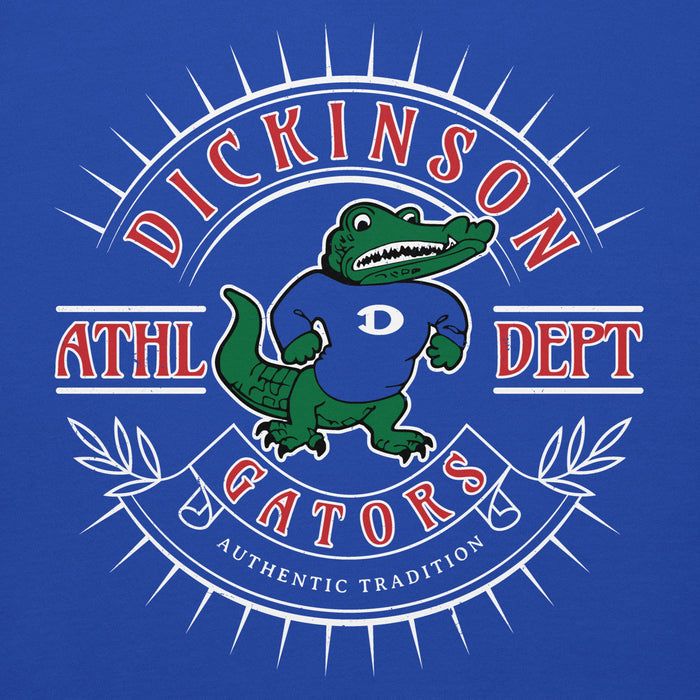 Back view of Dickinson High School Gators Royal Blue Premium Unisex Hoodie 201