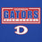 Close-up view of Dickinson High School Gators Royal Blue Premium Unisex Hoodie 049