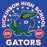 Close-up view of Dickinson High School Gators Royal Blue Premium Unisex Hoodie 208