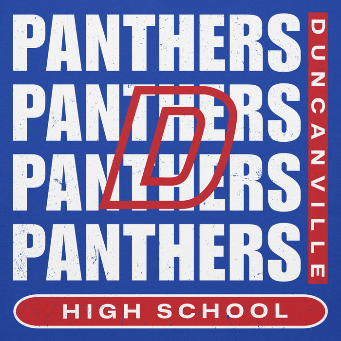 Close-up view of Duncanville High School Panthers Royal Blue Premium Hoodie 235
