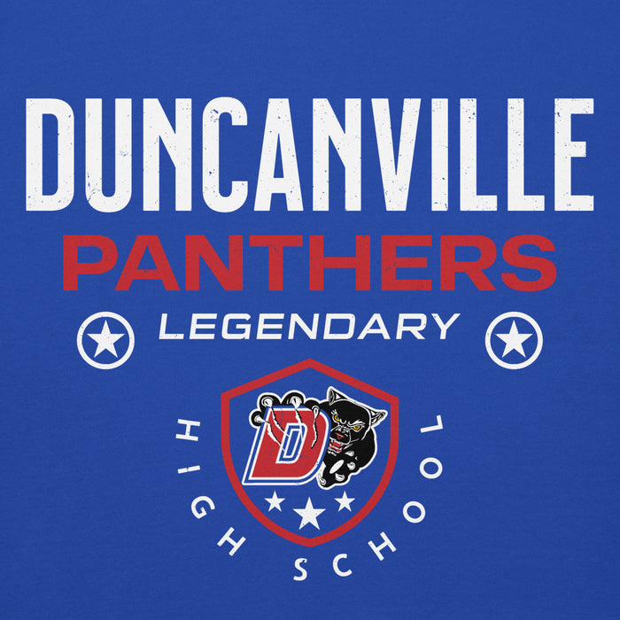 Close-up view of Duncanville High School Panthers Royal Blue Premium Hoodie 003