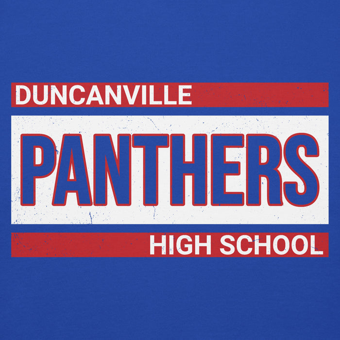 Close-up view of Duncanville High School Panthers Royal Blue Premium Hoodie 098