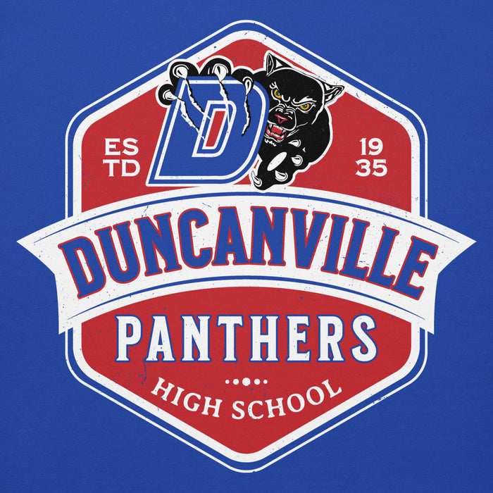 Back view of Duncanville High School Panthers Royal Blue Premium Hoodie 209