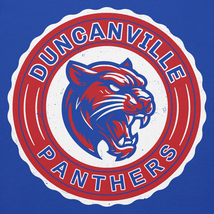 Close-up view of Duncanville High School Panthers Royal Blue Premium Hoodie 216