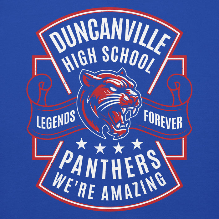 Close-up view of Duncanville High School Panthers Royal Blue Premium Hoodie 207