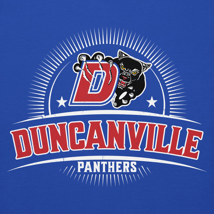 Close-up view of Duncanville High School Panthers Royal Blue Premium Hoodie 221