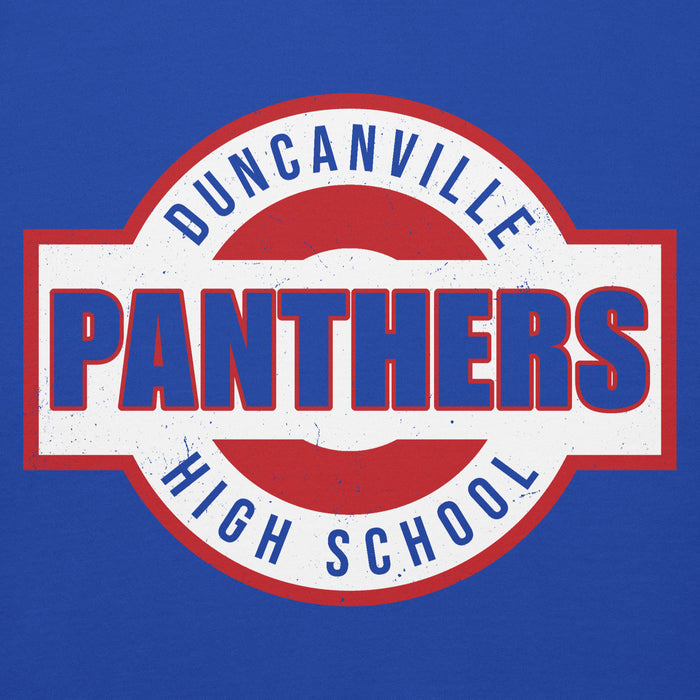 Close-up view of Duncanville High School Panthers Royal Blue Premium Hoodie 011