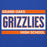 Close-up view of Grand Oaks High School Grizzlies Royal Blue Premium Unisex Hoodie 098