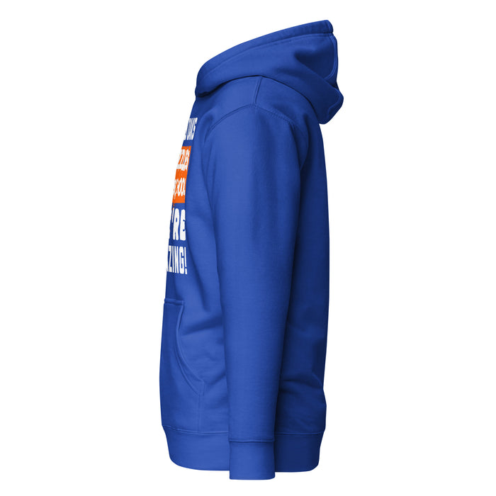Side view of Grand Oaks High School Grizzlies Royal Blue Premium Unisex Hoodie 231