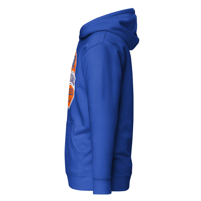 Side view of Grand Oaks High School Grizzlies Royal Blue Premium Unisex Hoodie 209