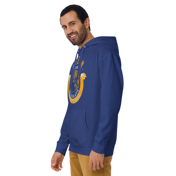 Man wearing a Klein High School Bearkats Premium Royal Unisex Hoodie 202