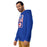 Man wearing Dickinson High School Gators Royal Blue Premium Unisex Hoodie 001