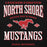Close-up view of North Shore High School Mustangs Black Premium Unisex Hoodie 230