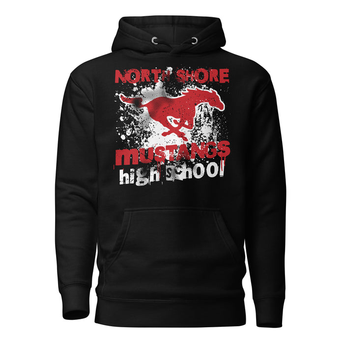 North Shore High School Mustangs Black Premium Unisex Hoodie 205