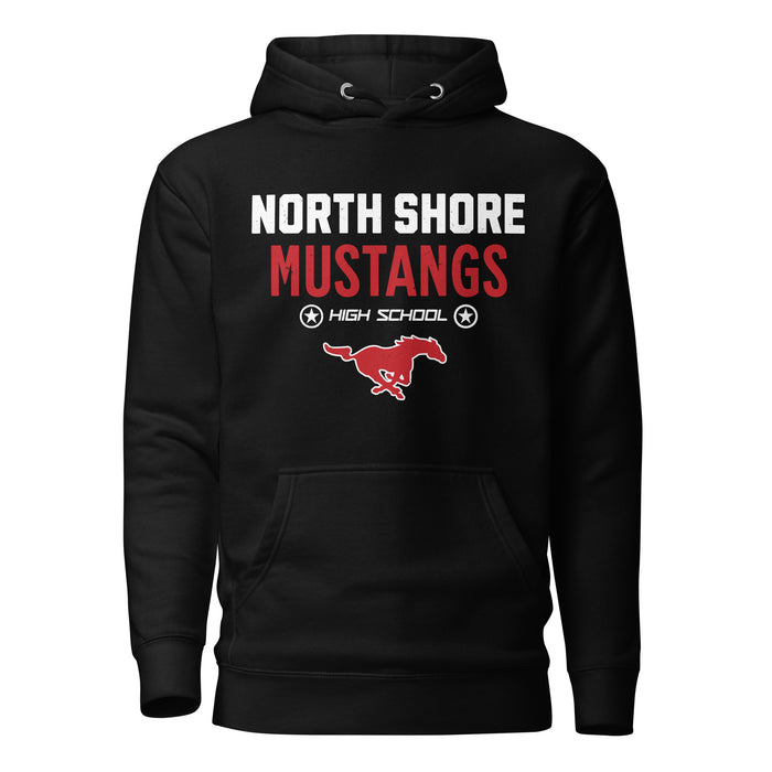 North Shore High School Mustangs Black Premium Unisex Hoodie 003