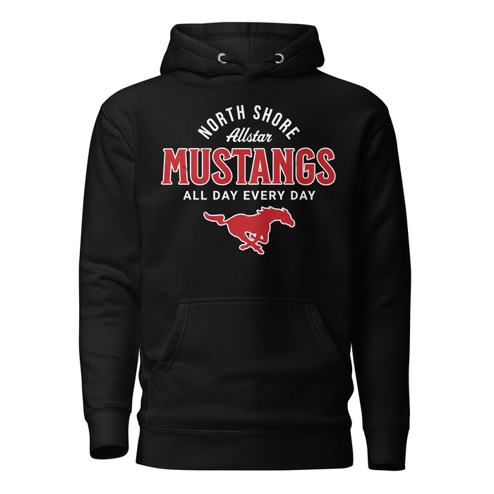 North Shore High School Mustangs Black Premium Unisex Hoodie 040