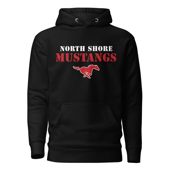 North Shore High School Mustangs Black Premium Unisex Hoodie 017