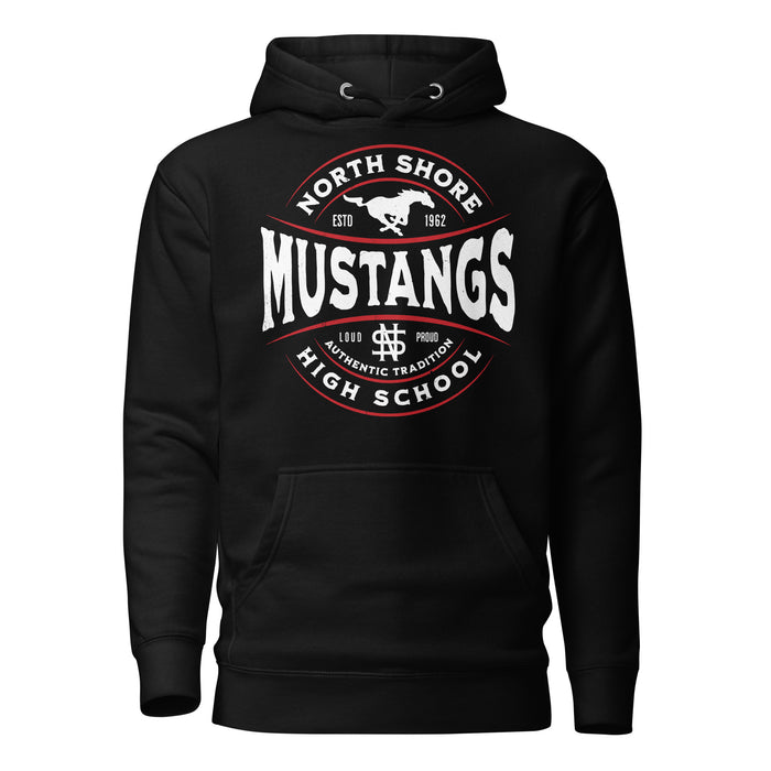 North Shore High School Mustangs Black Premium Unisex Hoodie 218