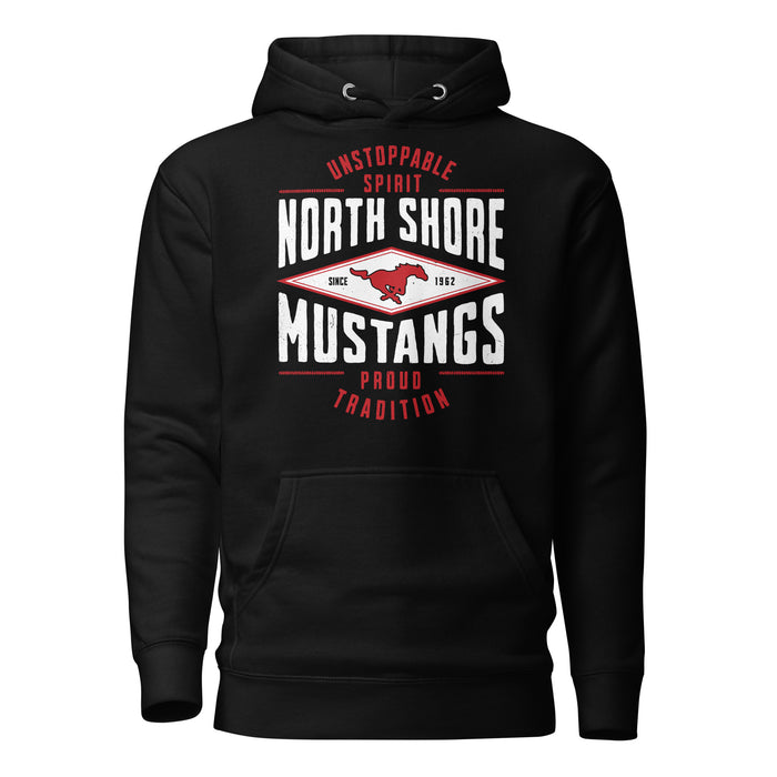 North Shore High School Mustangs Black Premium Unisex Hoodie 210