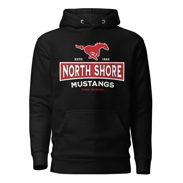 North Shore High School Mustangs Black Premium Unisex Hoodie 202