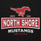 Close-up view of North Shore High School Mustangs Black Premium Unisex Hoodie 202