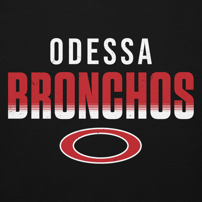 Close-up view of Odessa High School Bronchos Black Premium Unisex Hoodie 024