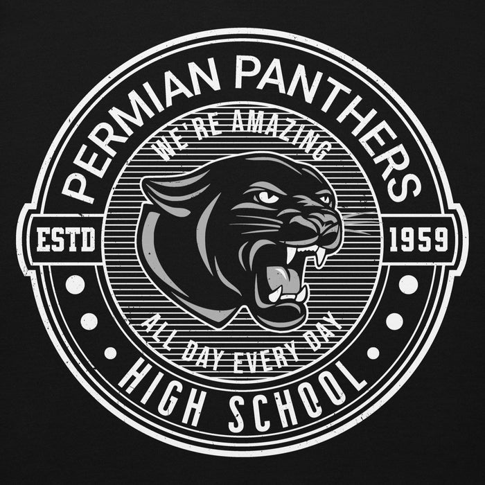 Logo for Permian High School Panthers Black Premium Unisex Hoodie 224
