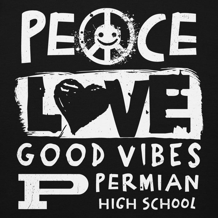Back view of Permian High School Panthers Black Premium Unisex Hoodie 240