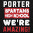 Text design with 'Porter Spartans High School' and 'We're Amazing!' on a black background - premium hoodie design 231