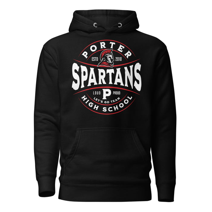 Porter High School Spartans Black Premium Unisex Hoodie 218