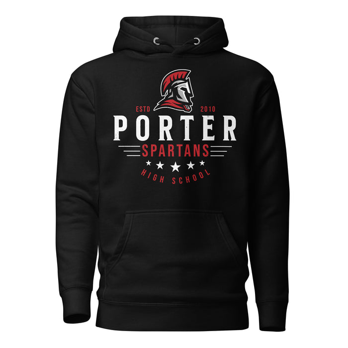 Porter High School Spartans Black Premium Unisex Hoodie 217
