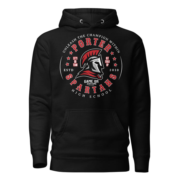 Porter High School Spartans Black Premium Unisex Hoodie 214